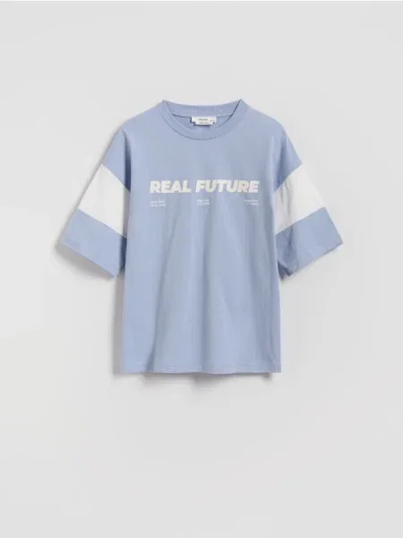 Reserved Tricou din cu imprimeu albastru-pal albastru