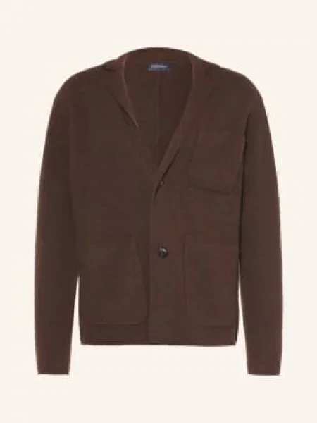 Strokesman's Pletené Sako Slim Fit tmavě hnědá