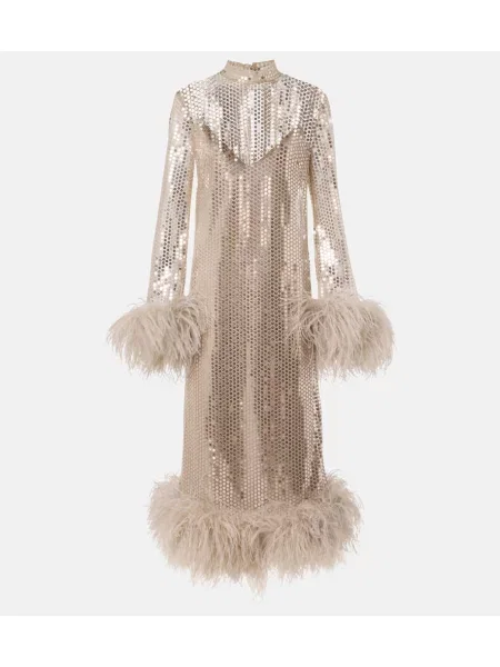 Sukienka midi Taller Marmo do kolan garniturowa srebrna