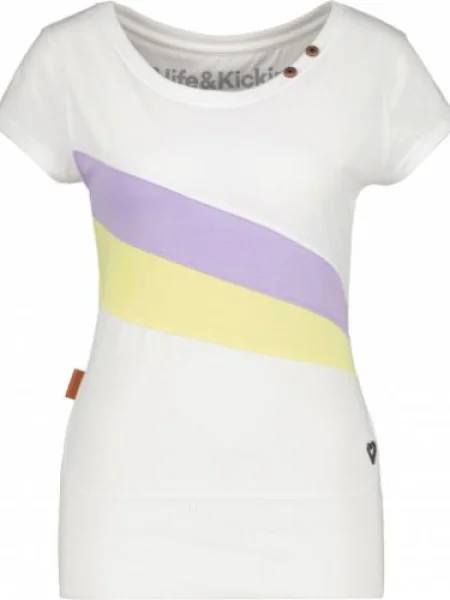 Alife and Kickin Tricou galben deschis / mov deschis alb
