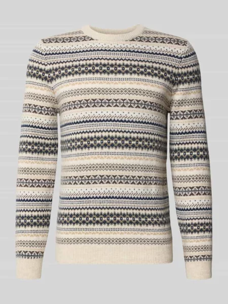 Sweter z dzianiny z mieszanki wełny z okrągłym dekoltem Mcneal