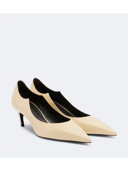 Pantofi cu toc Khaite din piele bej