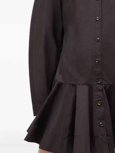 Rochie Ganni cu volane de costum maro