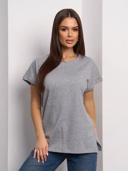 Футболка ISSA Plus світло-сірий сіра