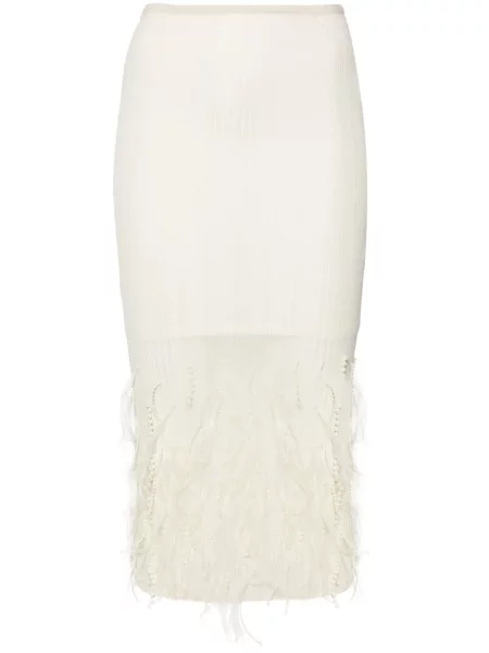 Fustă midi Patrizia Pepe cu pene până la genunchi