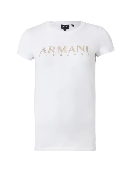 ARMANI EXCHANGE Marškinėliai brokato balta