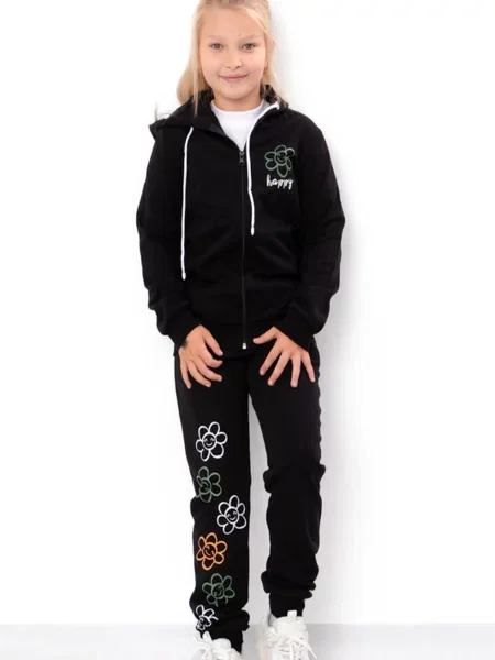 Дитячий Спортивний костюм Носи своє бавовна/поліестер чорний