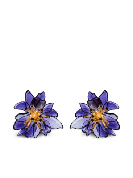 Cercei Nina Ricci cu model floral violet