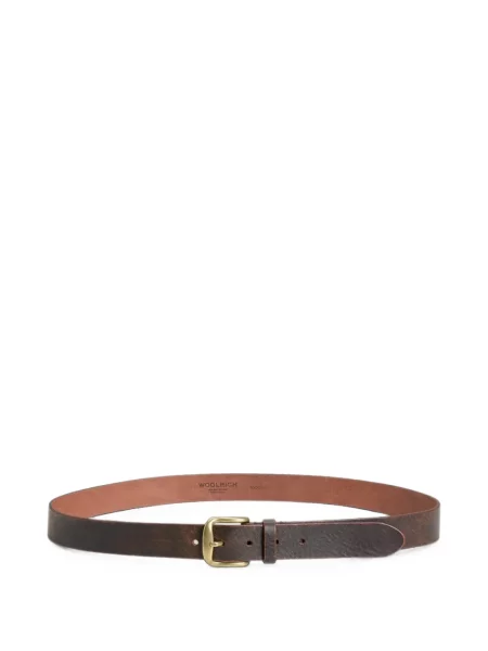 Curea Woolrich din piele cu autograf maro