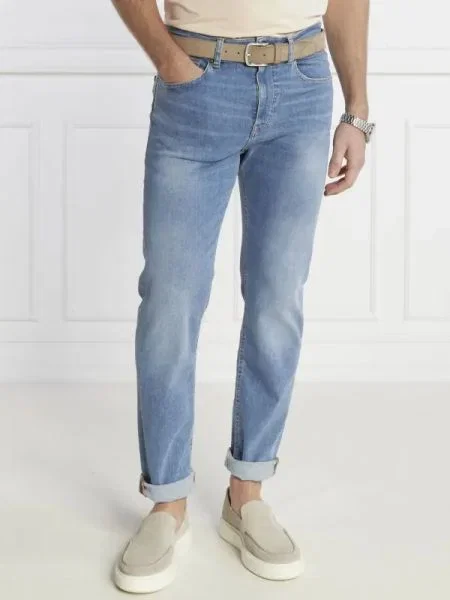 BOSS ORANGE Blugi Taber Zip BC-P | Skinny fit albastru