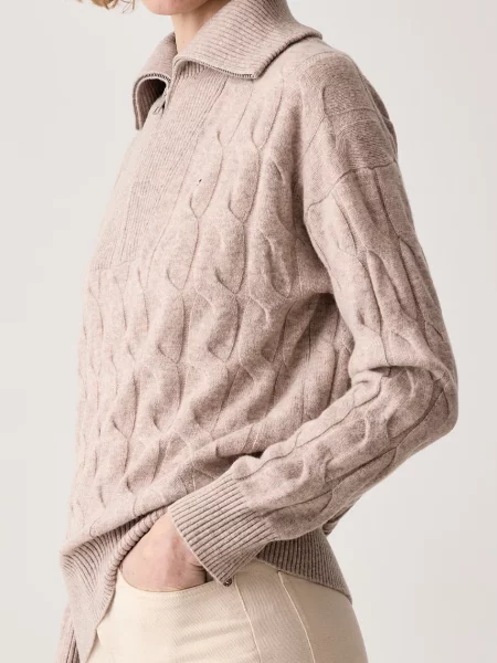 Tommy Hilfiger пуловер дамски от вълна бежово