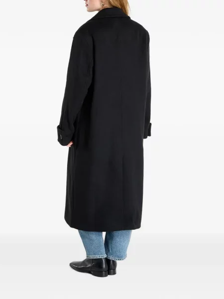 Palton Allsaints cu două rânduri de nasturi negru