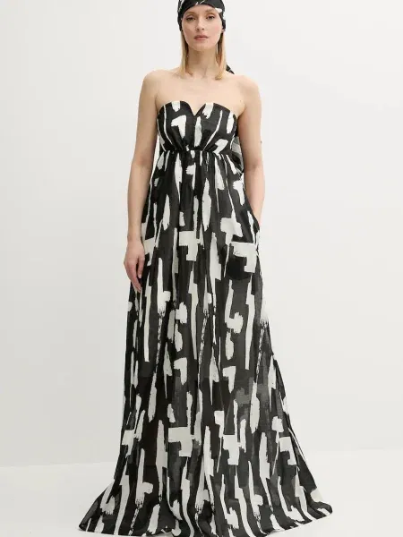 Pamučna maksi haljina Mmc Studio crna