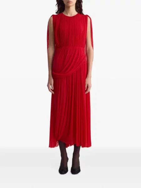 Rochie maxi Fforme asimetrică drapată roșu