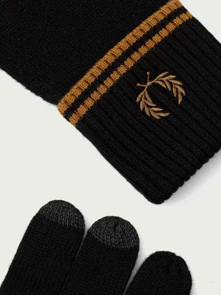 Fred Perry γάντια με μαλλί μαύρο