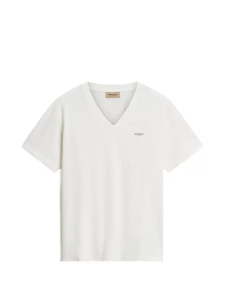 Tricou Woolrich cu decolteu în V alb