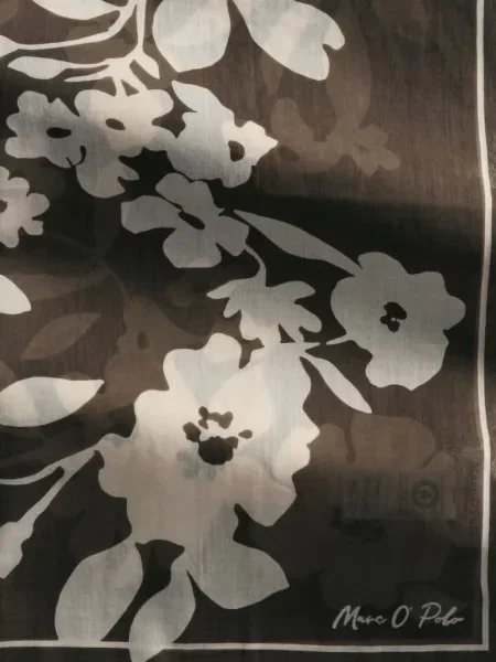 Fular Marc O'polo cu model floral cu imagine maro