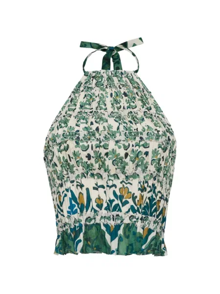 Top Cara Cara cu model floral cu imagine verde