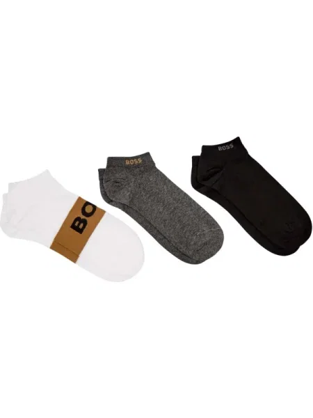BOSS BLACK Șosete/tălpici 3 pack 3P AS Logo CC alb