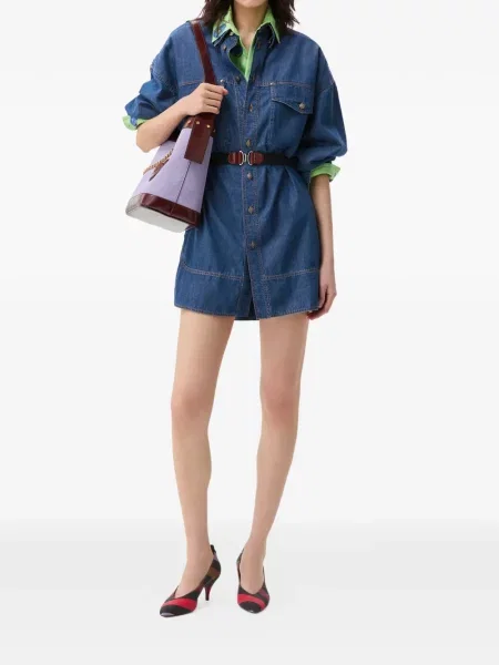 Rochie din denim Versace albastru