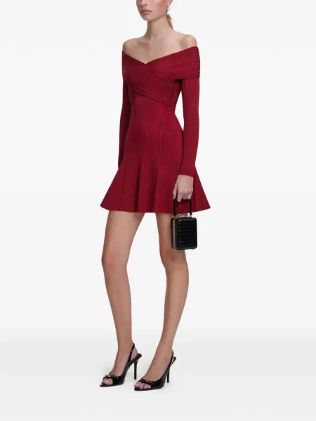 Rochie mini Self-portrait tricotate de costum roșu