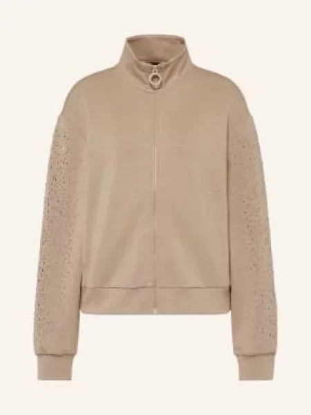 Emporio Armani Bluza Rozpinana Z Kamieniami Ozdobnymi braun beżowa