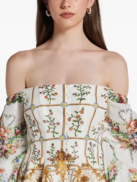Rochie Camilla cu model floral cu imagine de costum alb