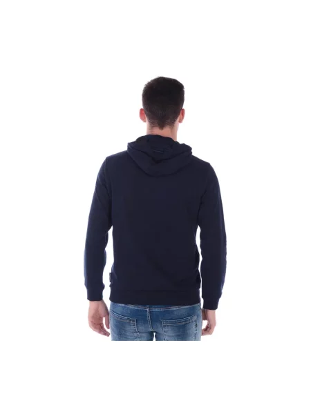 Bluza z kapturem Emporio Armani z kapturem niebieska