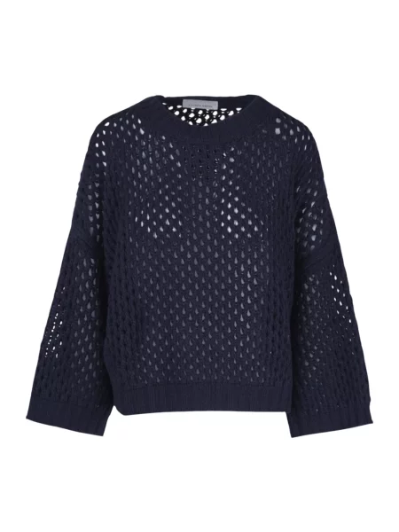 Dzianinowy sweter Liviana Conti niebieski