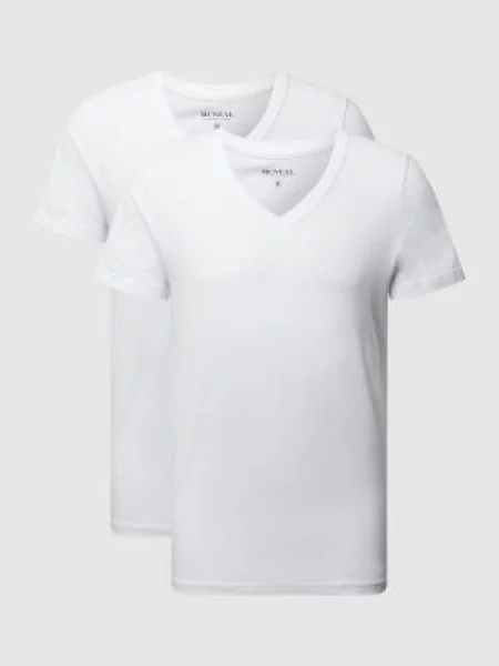 T-shirt z bawełny w zestawie 2 szt. Mcneal biała