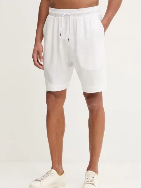 Kratke hlače z dodatkom lanu Emporio Armani Underwear bela