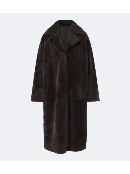 Reversibil haină din piele de oaie Arma din piele de oaie maro