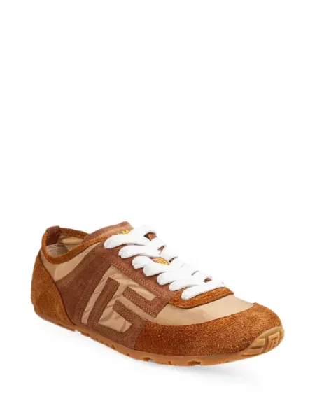 Sneakerși Balmain din piele de căprioară maro