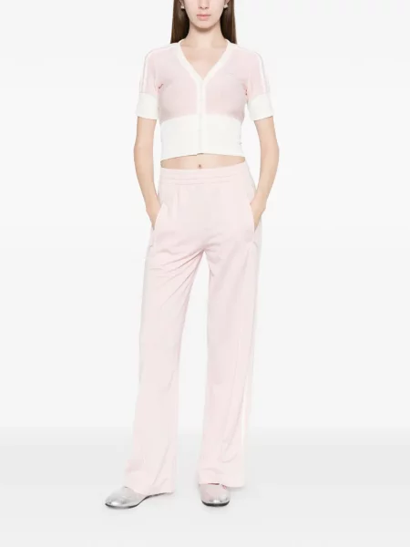 Kardigan Adidas z autografem do biegania w kratkę czerwony