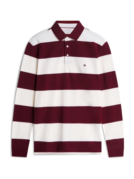 TOMMY HILFIGER Tricou roşu închis / murdar alb