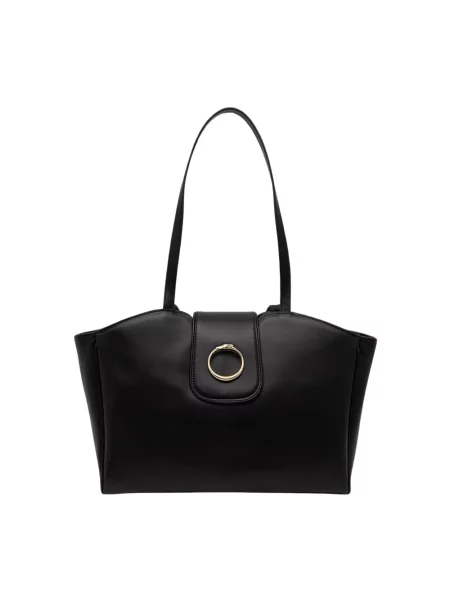 Trussardi torebka shopper skórzana czarna