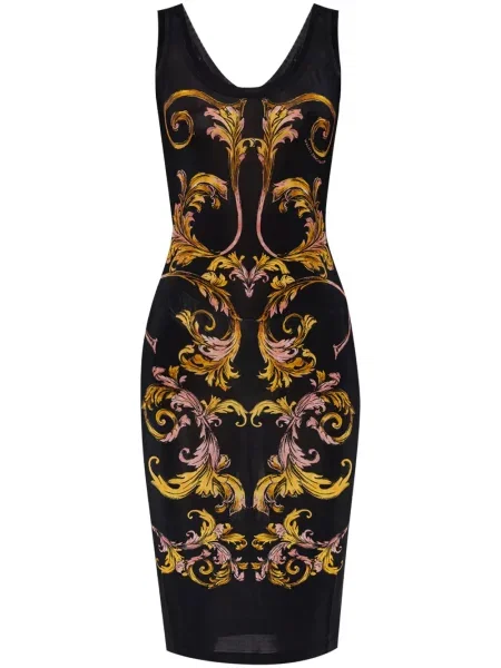 Sukienka jeansowa Versace Jeans Couture do kolan garniturowa czarna