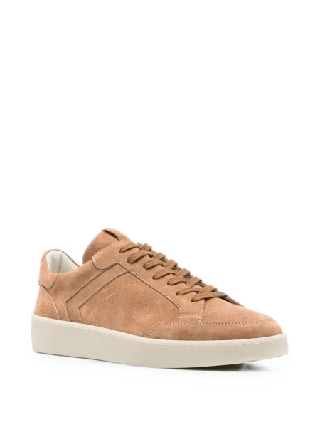 Fűzős szarvasbőr sneaker Canali barna
