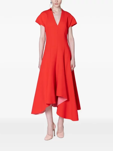 Rochie midi Roksanda asimetrică roșu