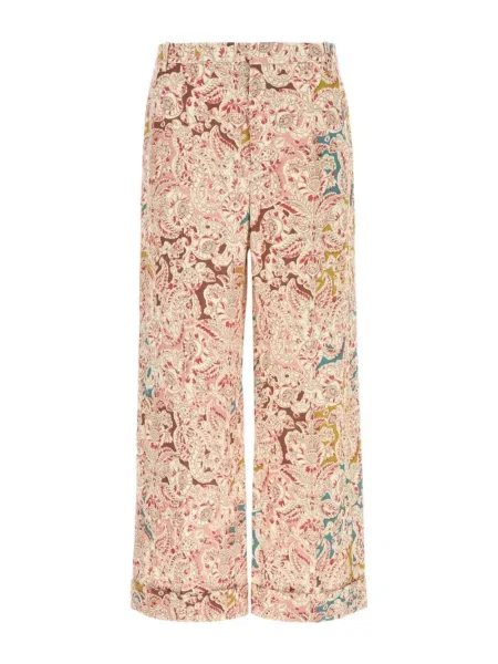 Pantaloni Valentino Garavani cu imagine cu model paisley roz