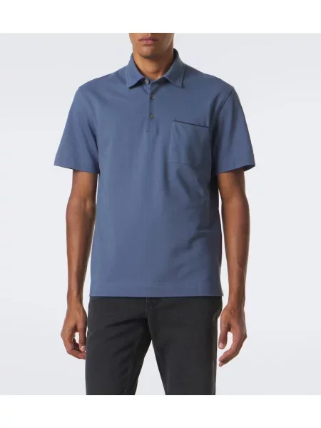Tricou polo Zegna albastru