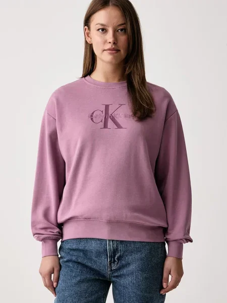 Calvin Klein Jeans bluza z bawełną różowa