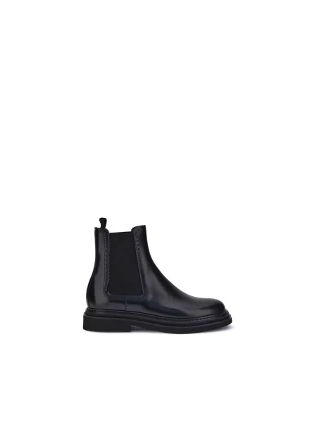 Krótkie botki Dolce And Gabbana skórzane czarne