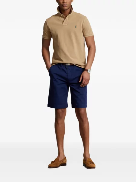 Matlasat tricou polo Polo Ralph Lauren cu decolteu rotund cu autograf roșu