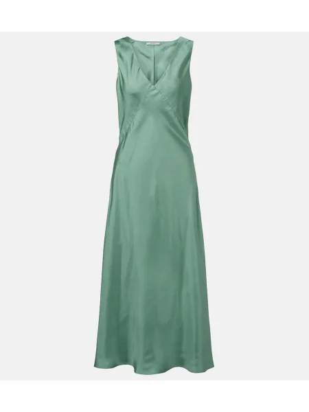 Rochie Asceno de mătase verde