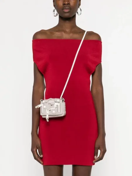 Iš natūralios odos baikeris mini odinė rankinė Moschino