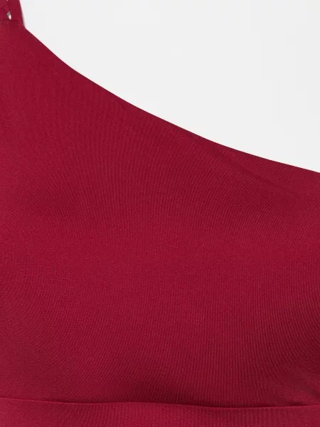 Max Mara Beachwear Jednoramenné Plavky Bchcappa tmavě červená