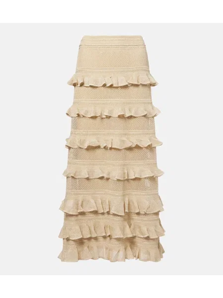 Warstwowa maksi spódnica maxi Zimmermann beżowa