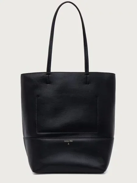 Patrizia Pepe geantă shopper pentru femei din piele negru