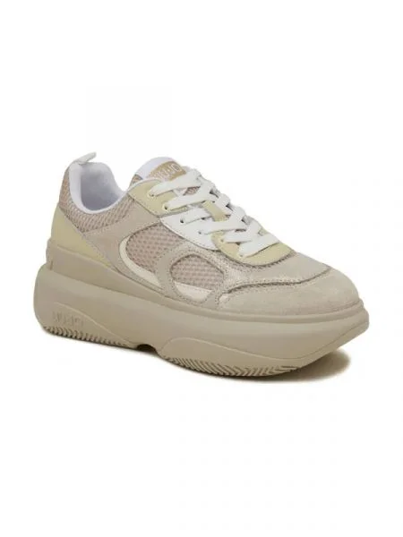 Liu Jo Sneakers tornacipő JUNE 14 bőr hozzáadásával bézs